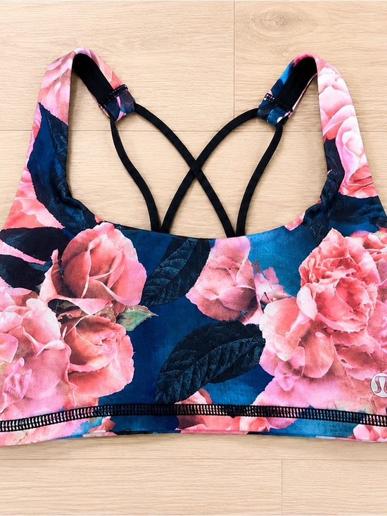 lululemon athletica Other - lululemon athletica Floral Strappy Sports Bra - Pink & Blue
